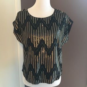 Miss Me sequin cap sleeve top